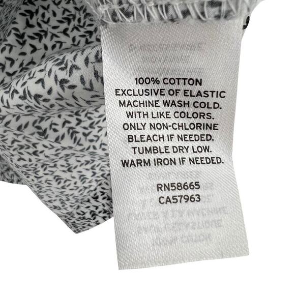 Something Navy Leaf-print Ruffle Sleeve Smocked A-line Dress Sz 4 Cotton - Picture 3 of 4